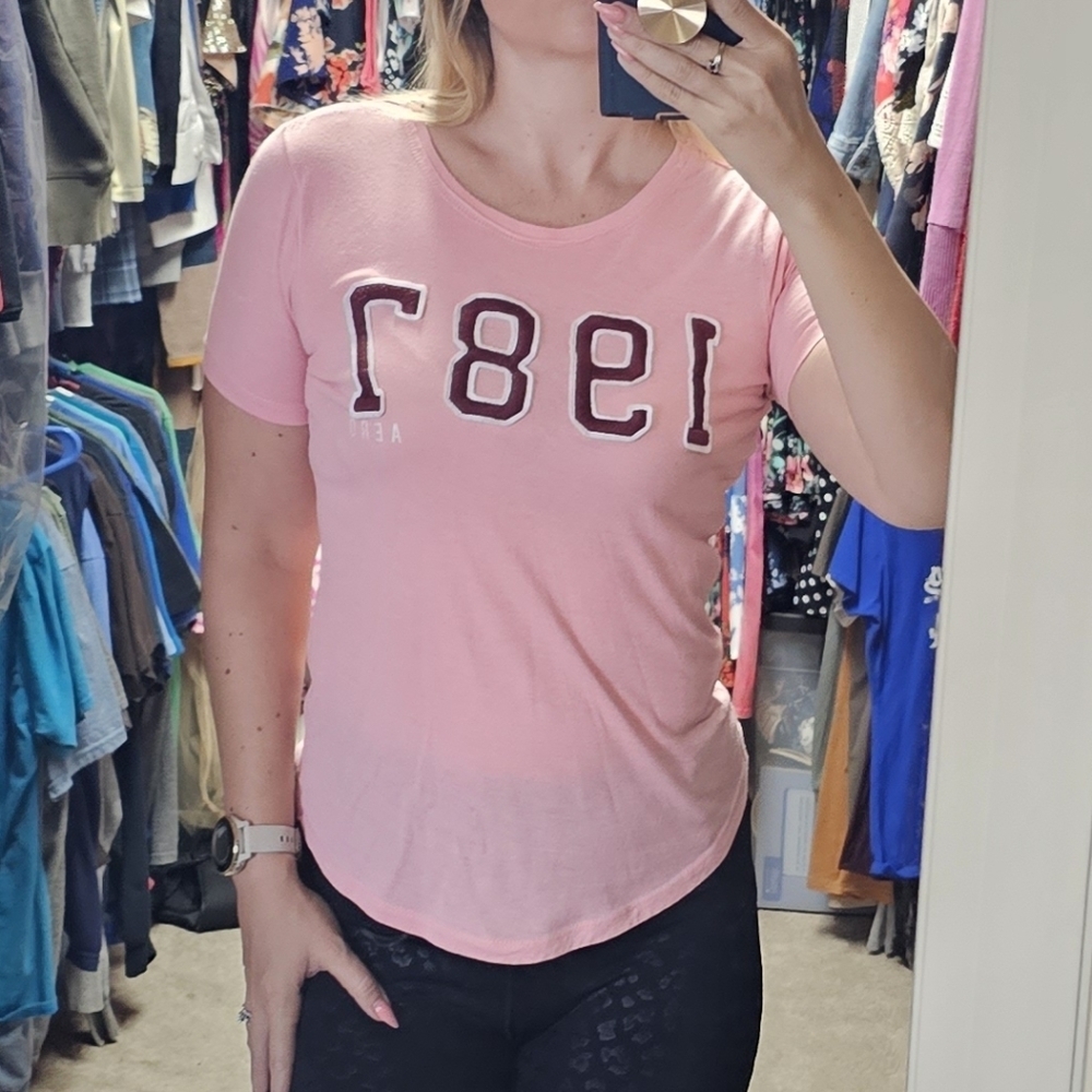 Aeropostale T-shirt Pink 1987 - Women's Small - Picture 2 of 5